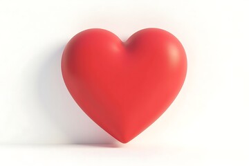 Red heart isolated on white background, a symbol of love and valentine's day