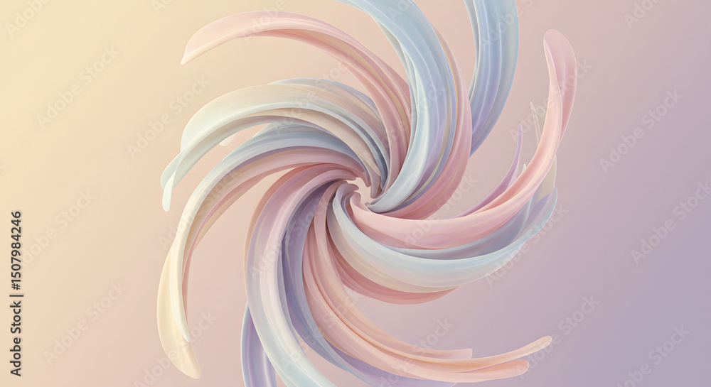 Aufkleber pastel swirl abstract background with gentle curves | soft colors and flowing shapes for creative de