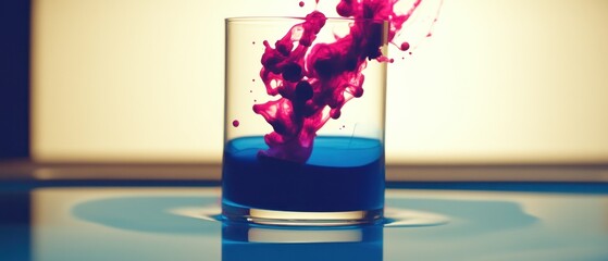 Colorful liquid mix in glass