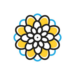 Multi color icon for dahlia