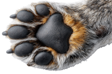 Top view paw print PNG, isolated on white background perfect for pet care branding, animal rescue graphics, or veterinary logo designs