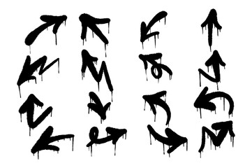 Black Graffiti Style Arrows Set
