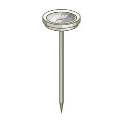 aeration compost thermometer cartoon vector illustration