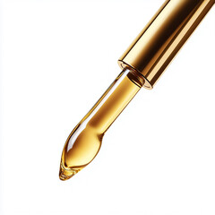 Luxurious Golden Serum Dropper Bottle Close-up