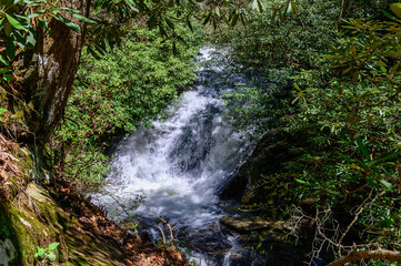Sea Creek Falls Close Up, near Suches Georgia.