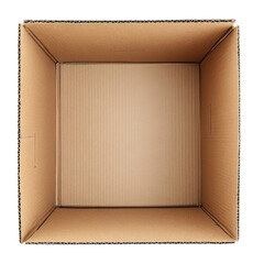 Fototapeta premium Empty cardboard box interior view isolated on transparent background