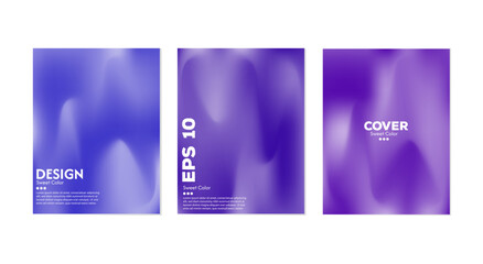 A collection of soft and shiny pastel gradient eggplant purple wave backgrounds. Luxurious pastel color combination.