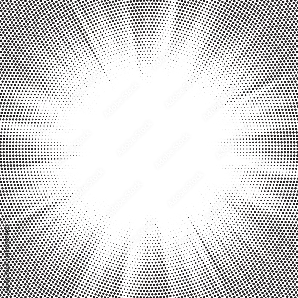 Aufkleber halftone gradient sun rays pattern. abstract halftone vector dots background. monochrome dots patter