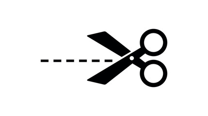 Scissor Cutting Icon with Dotted Line. Paper Snip Tool, Craft Shears, Trim Symbol Vector for UI Elements, Print Graphics, DIY and Editing Designs