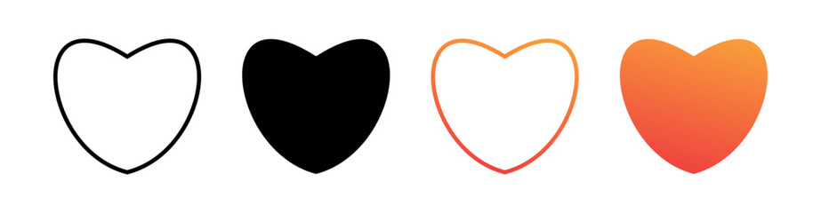Heart Multi Style Icon Set Vector 