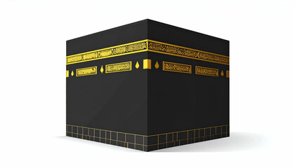 Minimalist Black and Gold Kaaba Geometric Vector Illustration