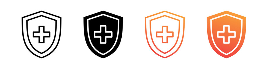 Obraz premium Medical Protection Multi Style Icon Set Vector 
