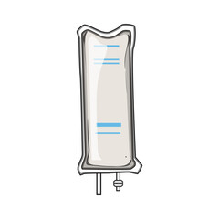 drip iv fluid bag cartoon vector illustration