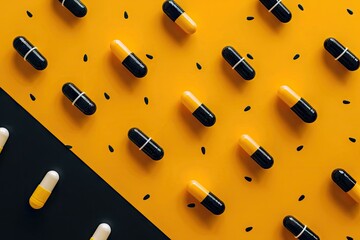 Colorful pills on a background