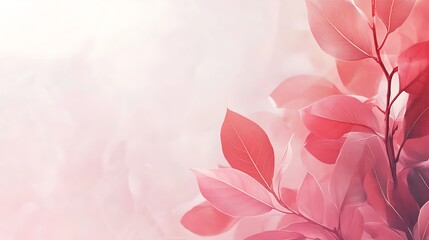 Delicate, vibrant pink leaves in soft light.