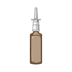 allergy nasal spray bottle cartoon vector illustration