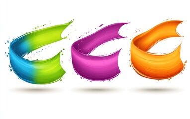 Colorful ribbons in motion