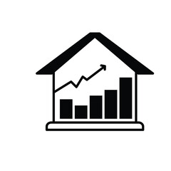 Mortgage Graph icon illustration flat