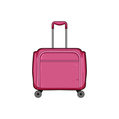 durable soft shell suitcase cartoon vector illustration