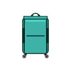 wheels soft shell suitcase cartoon vector illustration