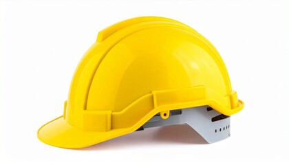Fototapeta premium yellow hard hat isolated on white