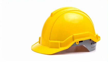 Fototapeta premium yellow helmet isolated on white