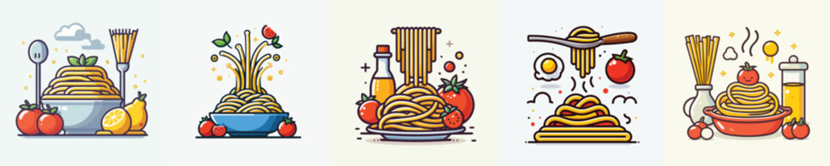 delicious spaghetti dish vector