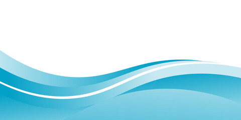 Obraz premium Blue and white business wave banner background. vector illustration