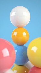 Colorful spheres stacked