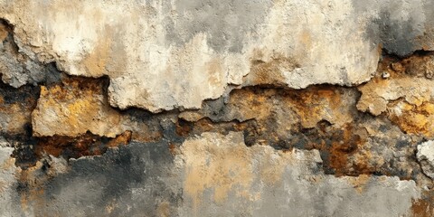 Fototapeta premium Close up of textured aged cracked wall surface