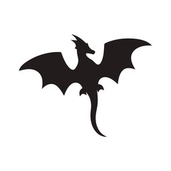 Dragon silhouette, Dragon head, dragon wings silhouette
