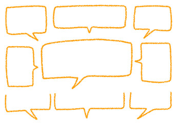 クレヨン素材　手描きのふきだしセット