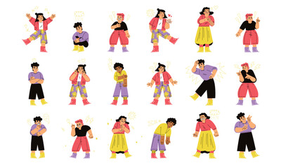 A Variety of Diverse Animated Characters Brilliantly Expressing Different Emotions and Actions