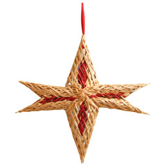 Handwoven Straw Christmas Star Ornament Rustic & Elegant Holiday Decoration