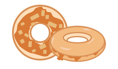 Bagel with apple jam half and full