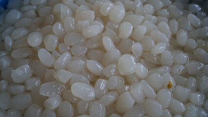 Kolang-kaling, also known as atap fruit, is the young seed of the sugar palm tree.