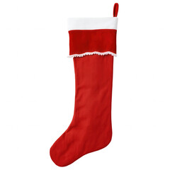Red Christmas Stocking with White Cuff Festive Holiday Decoration