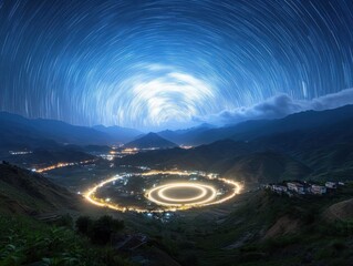 Starry night, valley circle