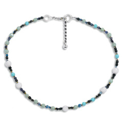 Handmade Beaded Anklet Delicate Turquoise, White, and Black Beads Anklet Jewelry