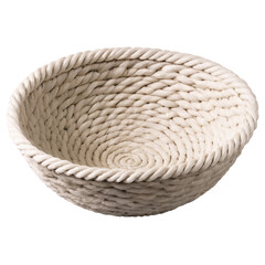 Handmade Rope Bowl Spiral Texture, Cream-Colored, Artisan Crafted Bread Bowl