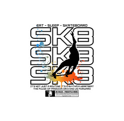 Eat - Sleep - Skateboarding  t-shirt design vector illustration