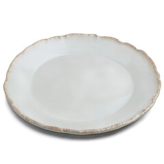 Handcrafted Ceramic Plate with Uneven Rim Rustic Farmhouse Style Dinnerware