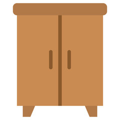 Cupboard Icon, Flat Design Style Icon, Furniture Icon Vector