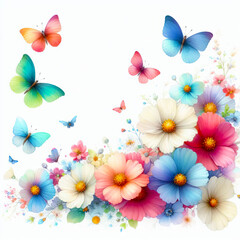 Watercolor greeting card with butterflies
