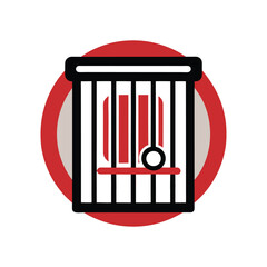 vector illustration of a red box with a flag