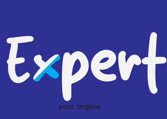 expert, logo, design, template, typography, vector