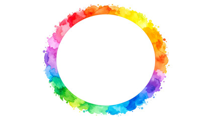 Abstract colorful watercolor paint splash with artistic grunge texture and rainbow pattern