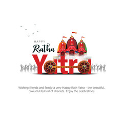 Indian festival Ratha Yatra of Lord god Jagannath, Balabhadra and Subhadra on Chariot with people. new abstract vector illustration design