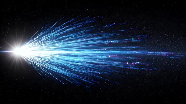 Digital light beam explosion in space
