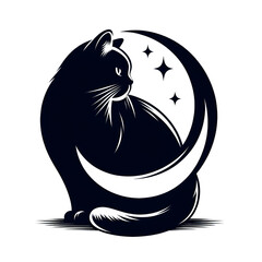 ‎A cat silhouette vector style
